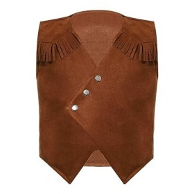 Mufeng 3Pcs Fille Déguisement Cow-Boy Gilet Garçon Veste Rétro Chapeau de Cowboy Western et Bandana Enfant Accessoires Cospla