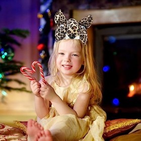 WOTEG léopard pour | Ensemble 4 costumes danimaux léopard,Accessoires déguisement léopard doux avec nœud papillon, oreilles 