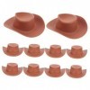 TOYANDONA 10 Pièces Chapeaux De Cowboy En Plastique Mini Jouets En Plastique Playes Petit Chapeau Accessoires Brun Mini Chape