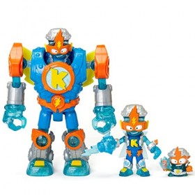 SUPERTHINGS Superbot Kazoom Power – Robot articulé avec Accessoires de Combat, 1 Kazoom Kid et 1 SuperThing exclusifs