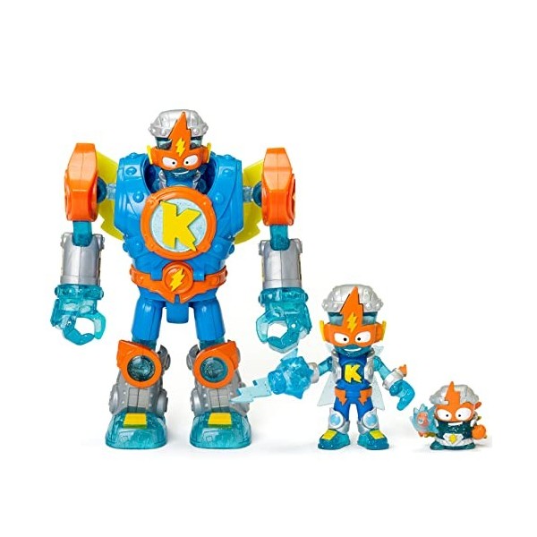 SUPERTHINGS Superbot Kazoom Power – Robot articulé avec Accessoires de Combat, 1 Kazoom Kid et 1 SuperThing exclusifs