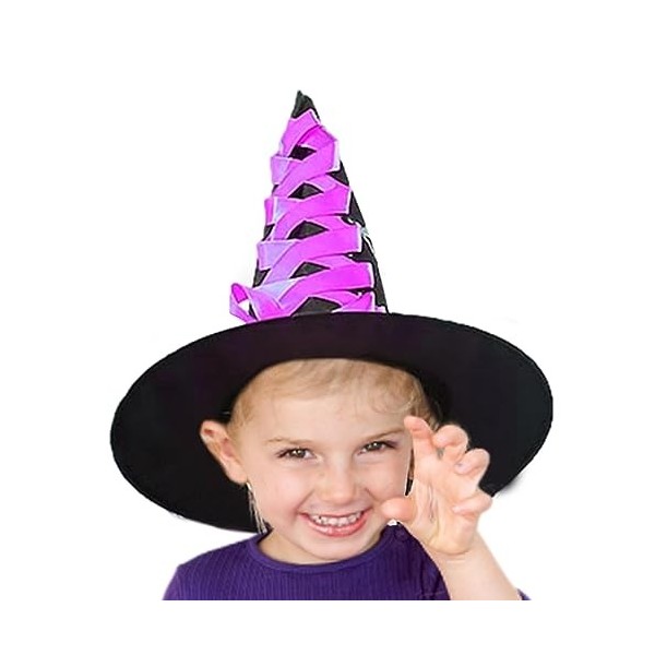 Eolaks Chapeau de sorcière dhalloween pour Filles,Accessoires de Conte de fées dhalloween Déguisement de sorcière Fantaisie