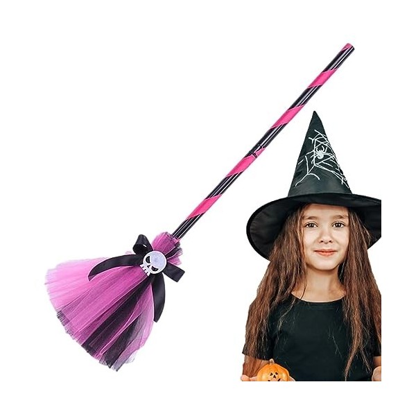 WOTEG Accessoires dsorcière | Balai Chapeau déguisement Fantaisie pour Cosplay sorcière - Sorcier Cosplay Chapeau sorcière B