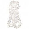 RUIZHU Long Collier de Perles Artificielles Blanche Accessoire pour Costume de Flapper 1920s