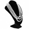 RUIZHU Long Collier de Perles Artificielles Blanche Accessoire pour Costume de Flapper 1920s