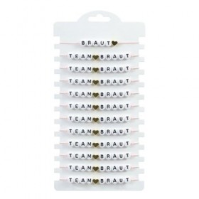 PSOWQ Lot de 12 Bracelets JGA pour Femme, équipe mariée, Bracelet Demoiselle dhonneur avec Perles Lettres et cœurs JGA Acces