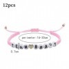 PSOWQ Lot de 12 Bracelets JGA pour Femme, équipe mariée, Bracelet Demoiselle dhonneur avec Perles Lettres et cœurs JGA Acces