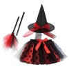 Xiaojiu DéGuisement Enfant Fille Déguisement Sorcière 8 Ans,Costume Halloween 2 Ans Robe Rouge Enfant Accessoires Annee 80 Ju