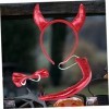 Totority Costume Prop Oreille Bandeau Rouge Bandeau Maquillage Bandeaux 3 Pcs Bande Dessinée Coiffure Halloween Diable Access