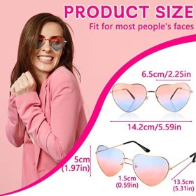 Royouzi Lunettes de Soleil en Forme de Cœur, 4 Paires 4 Couleurs Lunettes De Soleil Femme pour Jeux dimitation, Hippie dég