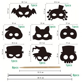 XPOOP Carte à Gratter Enfant, Masque Animaux, Anniversaire Kits De Scratch Art, Masques à Gratter Animaux pour Enfants, pour 