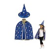 ZHjuju Cape de Sorcier avec Chapeau, Costumes dhalloween Cape de sorcière pour 3-12 Ans Enfants Garçons Filles Accessoires d