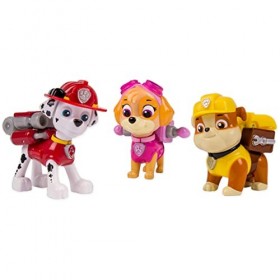 Paw Patrol - 6024061 - Pack 3 Figurines - Sac A Dos Transformable 2 - Pat Patrouille - Chase, Rocky et Z