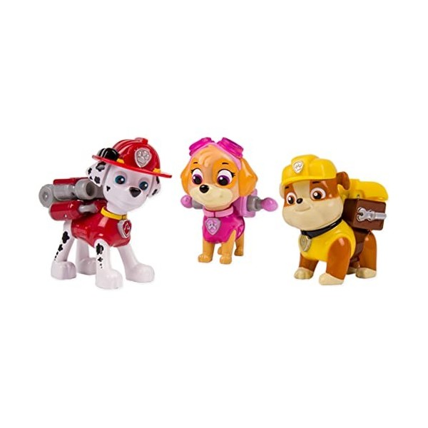 Paw Patrol - 6024061 - Pack 3 Figurines - Sac A Dos Transformable 2 - Pat Patrouille - Chase, Rocky et Z