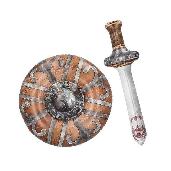 Épée Gonflable de 58 cm avec Bouclier de 45 cm de Diamètre - Jouets pour Enfants et Adultes - Pour Fêtes, Cosplay et Jeux Ima