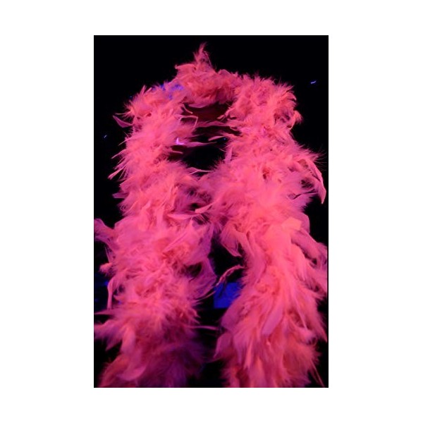 UV FLOOR - Boa En Plumes Fluo - Qualité Premium - Accessoire Fluorescent - Fête - Déguisement - 1m80 - Rose Fluo