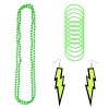 Jomnvo - Accessoires pour costumes des années 80 - Collier de fête - Bracelet en silicone avec boucles doreilles fluo - Acce