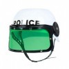 Boland 01391 Casque de police pour enfant avec visière et mentonnière Noir/blanc