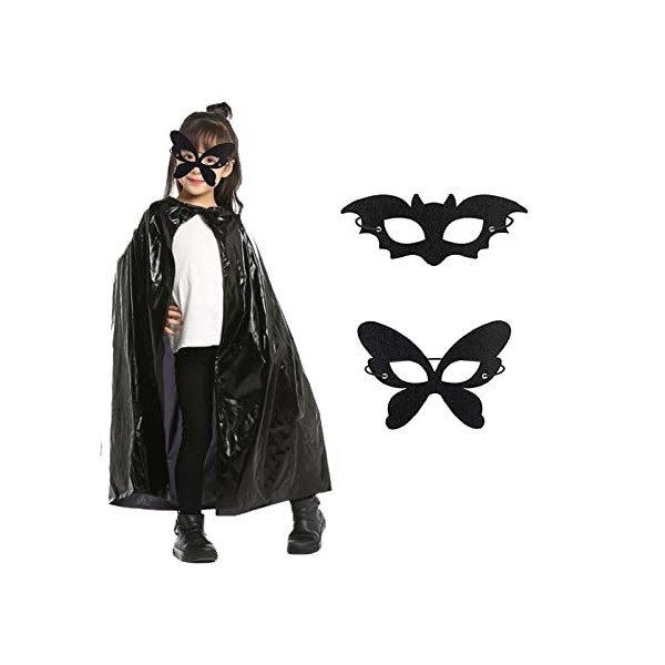 DKDDSSS Noir Enfants Capes de avec des Masques, Costume de Magicien, Kit  daccessoires Deguisement Enfant pour Enfants Deguis
