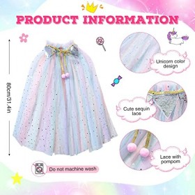 Cape de Princesse Colorée Cape de Costume à Paillettes Cape de Princesse Magique Cape de Fée Cape Féerique Cape de Cosplay po