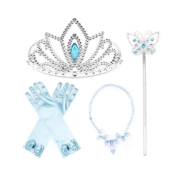 JerrisApparel Filles Princesse Déguisement Accessoires Cadeau pour Enfants Taille Unique, Bleu 1 