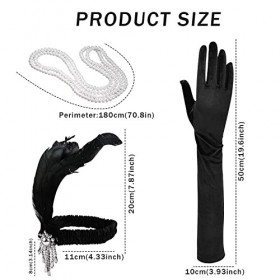 4 Pièces 1920 Accessories Années 1920 Flapper Great Gatsby Accessoires Gatsby Costume Set 1920 Déguisement Charleston 20s Th