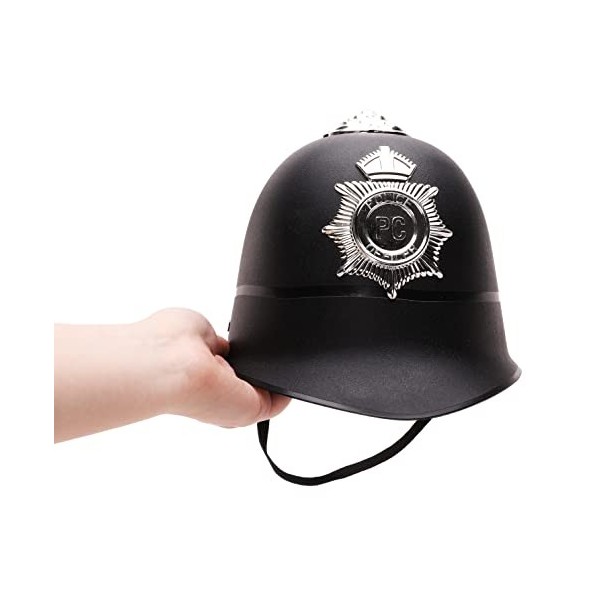 Toyland® Casque de policier britannique en plastique avec mentonnière - Accessoires de déguisement - Déguisement pour enfants