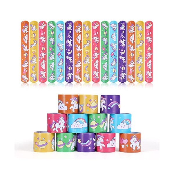 yumcute Lot de 24 bracelets à clip pour enfants, accessoires de fête, fournitures pour enfants, cadeaux et sacs de fête denf