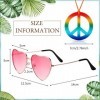 BBTO 2 Pièces Ensemble dAccessoires de Costume Hippie, Lunettes Rétro Collier Signe de Paix Hippie Arc-en-Ciel Lunettes de S