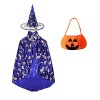 Cape du Magicien dHalloween, Cape de Sorcier Chapeau de Cape de Sorcière, Sac de Bonbons Citrouille, Ensemble daccessoires 