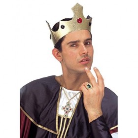 NET TOYS Set de Roi Couronne Royale en Or avec Collier et Bague Empereur Couronne Prince Set de Bijoux Reine Accessoires Prin