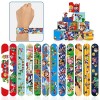 VOCDEMERI 16 pièces de cadeaux de fête pour enfants, 12 pièces de bracelets de slap pour enfants avec 4 autocollants de tatou