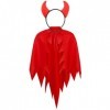 Déguisement de Diable, Costume Halloween Diable Femme, Oreilles de Diable, pour Fête Halloween Carnaval Ornement Accessoire E