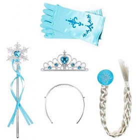 Amaoma 4 Pièces Deguisement Reine des Neiges Accessoires Déguisement Reine des Neige Couronne Princesse Baguette Magique Tres