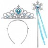 Amaoma 4 Pièces Deguisement Reine des Neiges Accessoires Déguisement Reine des Neige Couronne Princesse Baguette Magique Tres