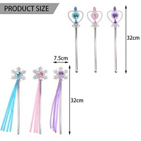 BDSHUNBF 6 Pièces Baguette de Fée, Baguette Magiques, Baguette de Princesse, Accessoires de Costume de Fée pour Fête dannive