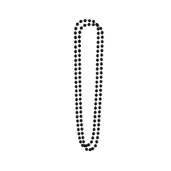 Boland 64282 – Lot de 2 colliers de perles noirs, collier, bijoux, accessoires pour fête à thème, Charleston, The Great Gatsb