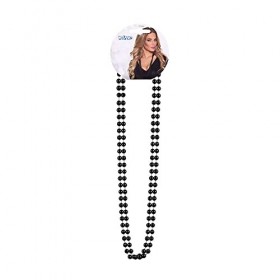 Boland 64282 – Lot de 2 colliers de perles noirs, collier, bijoux, accessoires pour fête à thème, Charleston, The Great Gatsb