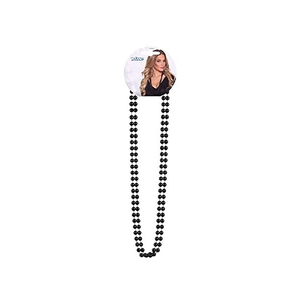 Boland 64282 – Lot de 2 colliers de perles noirs, collier, bijoux, accessoires pour fête à thème, Charleston, The Great Gatsb