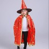 BOBOZHONG Cape de Sorcier dhalloween,Cape du Magicien,Cape de Sorcier avec Chapeau,Accessoires de déguisement dhalloween po