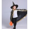 BOBOZHONG Cape de Sorcier dhalloween,Cape du Magicien,Cape de Sorcier avec Chapeau,Accessoires de déguisement dhalloween po