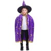 BOBOZHONG Cape de Sorcier dhalloween,Cape du Magicien,Cape de Sorcier avec Chapeau,Accessoires de déguisement dhalloween po