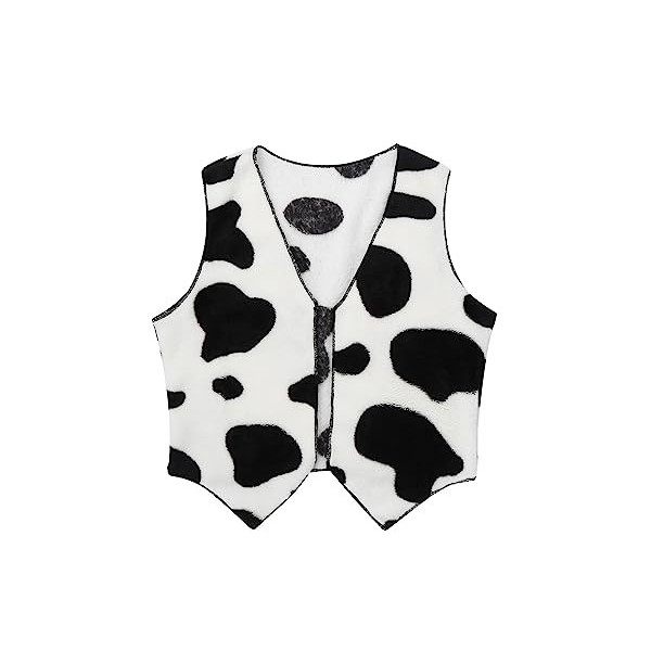 Mufeng 3Pcs Fille Déguisement Cow-Boy Gilet Garçon Veste Rétro Chapeau de Cowboy Western et Bandana Enfant Accessoires Cospla