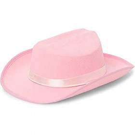 Nensiche Diadème rose en feutre pour accessoires de costume - Chapeaux de cowgirl amusants avec bordure pour femme et déguise