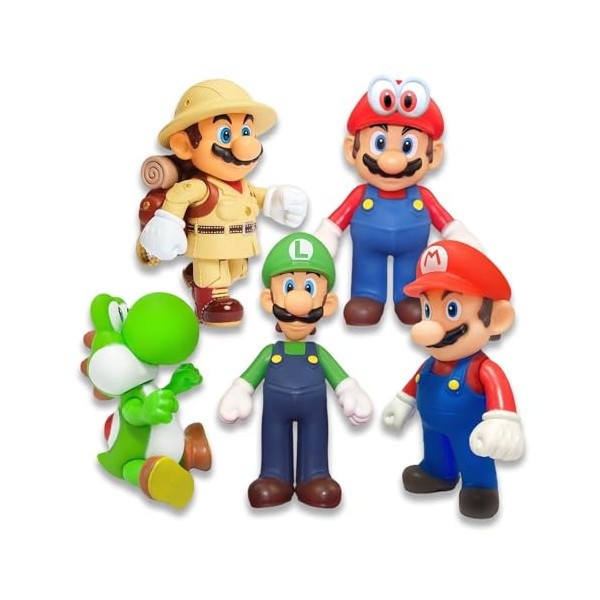 Lot de 5 figurines Super Bros - Super Bros - Super Bros - Figurines daction Super Bros - Figurine daction - Décoration de g