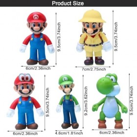 Lot de 5 figurines Super Bros - Super Bros - Super Bros - Figurines daction Super Bros - Figurine daction - Décoration de g