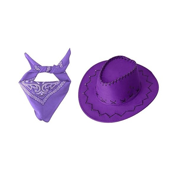 dPois Déguisement Cowboy Cowgirl Enfant Garçon Fille Gilet Western Cowboy Chapeau Costume Accessoires Bandana pour Halloween 
