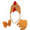 Didiseaon Kits De Décoration pour Adultes 3 Pièces Costume De Poulet Ensemble en Peluche Coq Bandeau avec Noeud Papillon Queu