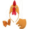 Didiseaon Kits De Décoration pour Adultes 3 Pièces Costume De Poulet Ensemble en Peluche Coq Bandeau avec Noeud Papillon Queu