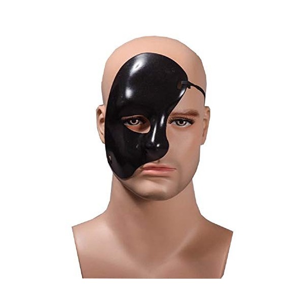 Demi masque facial - fantôme de lopéra - couleur noire - déguisement carnaval dhalloween - idée cadeau - homme - femme - un